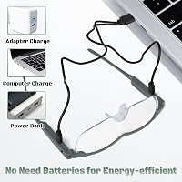 NZQXJXZ 300% Nagyító Szemüveg LED Világítással - USB Tölthető, Kéznélküli, Kékfény Szűrős Olvasó Nagyító Időseknek, Hobbikhoz, Kézművességhe 4