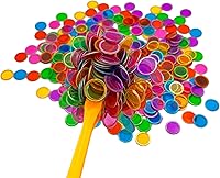 Vista 4 de Vara mágica de bingo con fichas, paquete de 6 y 600 fichas de metal, 6 fichas de metal de colores, para juegos de grupo grande, noche