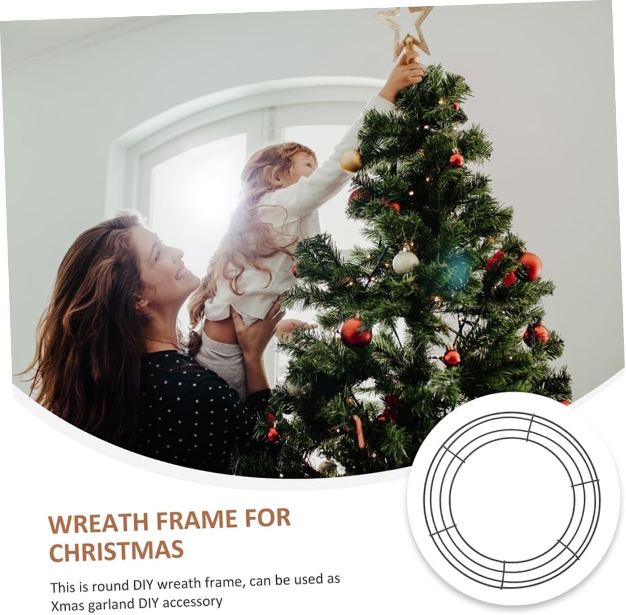 Amosfun 10pcs Wreath Frames for Floral Decor Round Iron Wreath for Christmas Weddings and Seasonal Celebrations