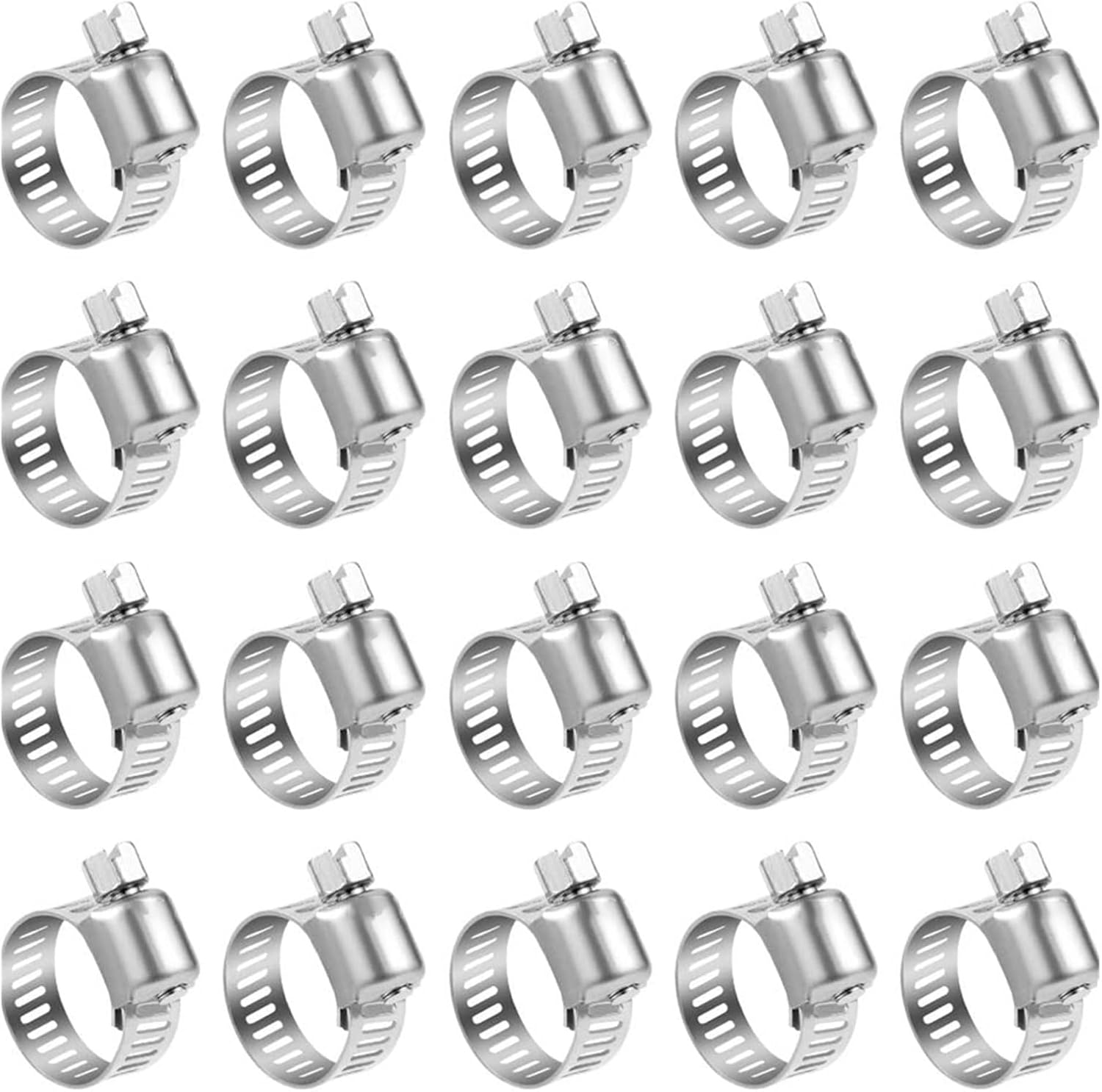 BREAKA 10pcs Stainless Steel Adjustable Drive Hose Clamp Fuel Line Worm Size Clip Hoop Hose Clamp (Size : 32-44mm)