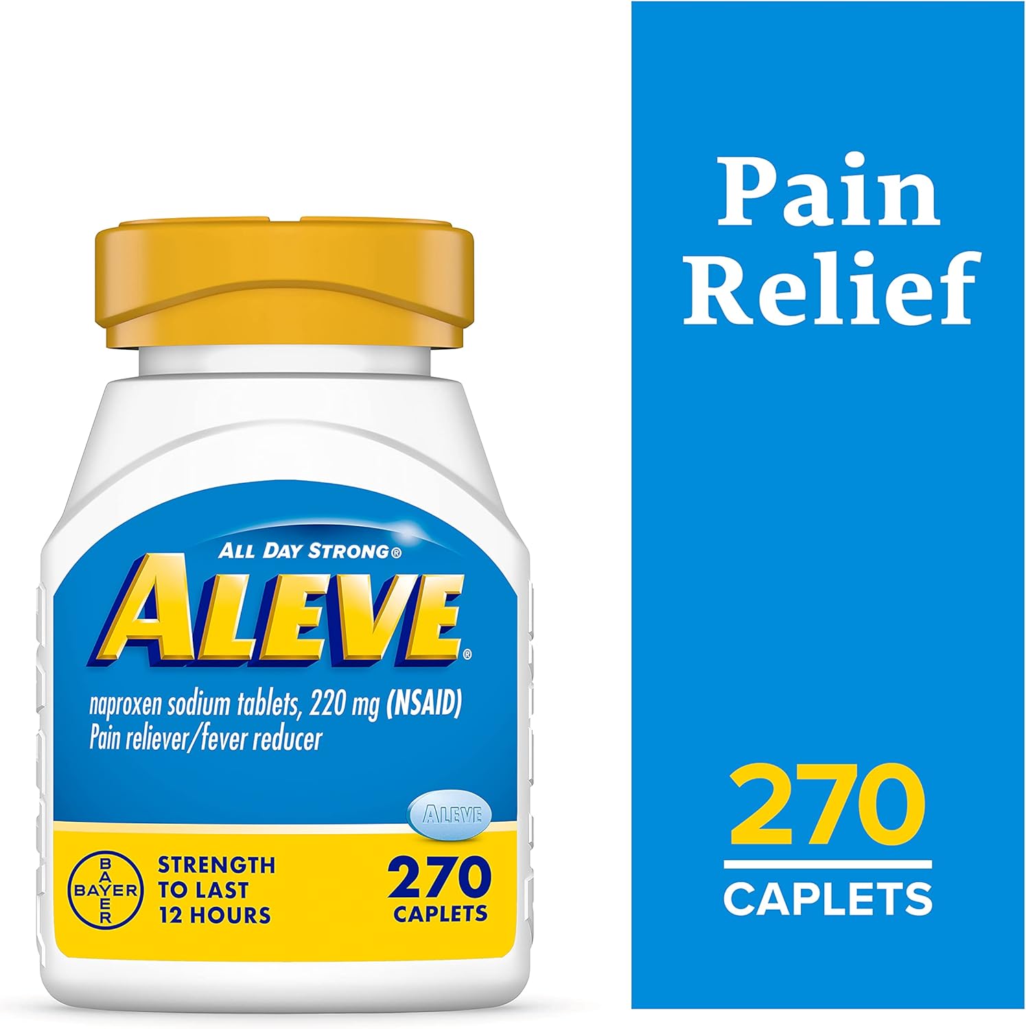 Aleve Pain Relief Naproxen Sodium Caplets ‐ 270 Count : Health & Household
