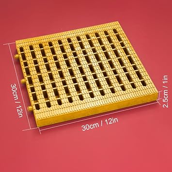 Plastic Drain Grate, Driveway Sewer Grate, Can be Spliced, Non-Slip, Suitable for Swimming Pools, Outdoor Courtyards(Red,30x30cm/12x12in)