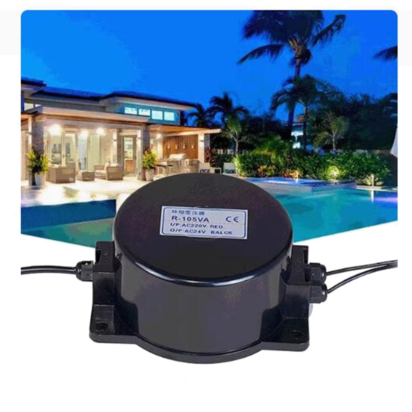 Transformador toroidal impermeable IP68 - Transformador especial de luz LED subacuática para fuente de 110V/220V a CA 12/24V, para iluminación exterior y subacuática(AC12V,600W)
