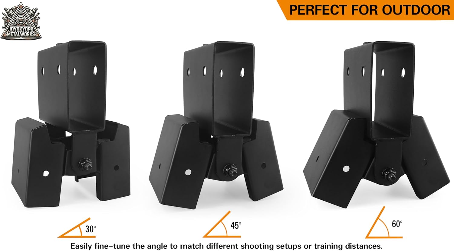 2×4 Adjustable Target Stand Brackets for Shooting Practice – Steel Target Holder with Up to 60° Angle Adjustment for Outdoor Range Use