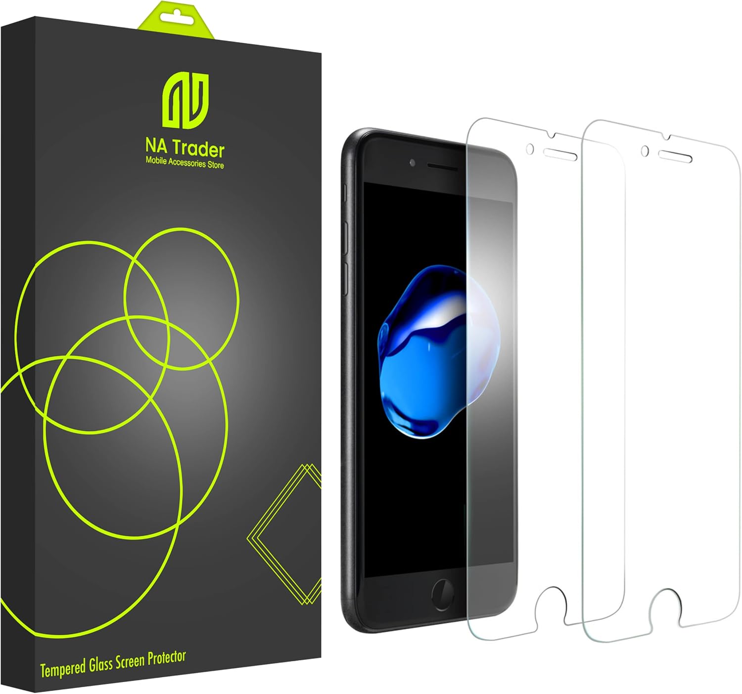 NA TRADER Screen Protector for iPhone 8 and iPhone 7, 4.7-Inch, Case Friendly, Premium Tempered Glass Film Life time Warranty