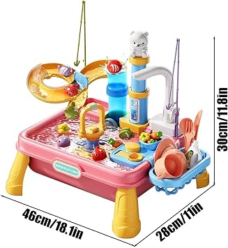 Kids Water Tables for Outside Backyard Sensory Activity with Pump | Water Play Table for Boys Girls Ages 4-8 Daycare Patio Beach Garden Park Classroom