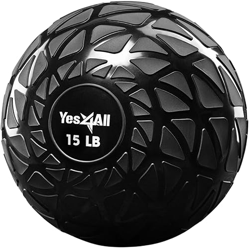 Yes4All Slam Balls, 10-40lb Weighted Ball Weight, Durable PVC Sand Filled Workout Dynamic Slam Ball for Core Strengthen