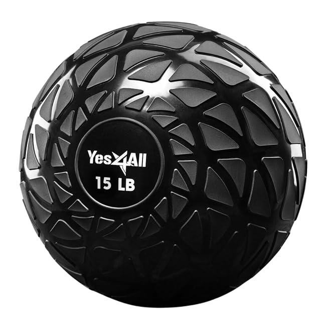 Yes4All Slam Balls 10-40lb Weighted Ball Weight Durable PVC Sand Filled Workout Dynamic Slam Ball for Core Strengthen