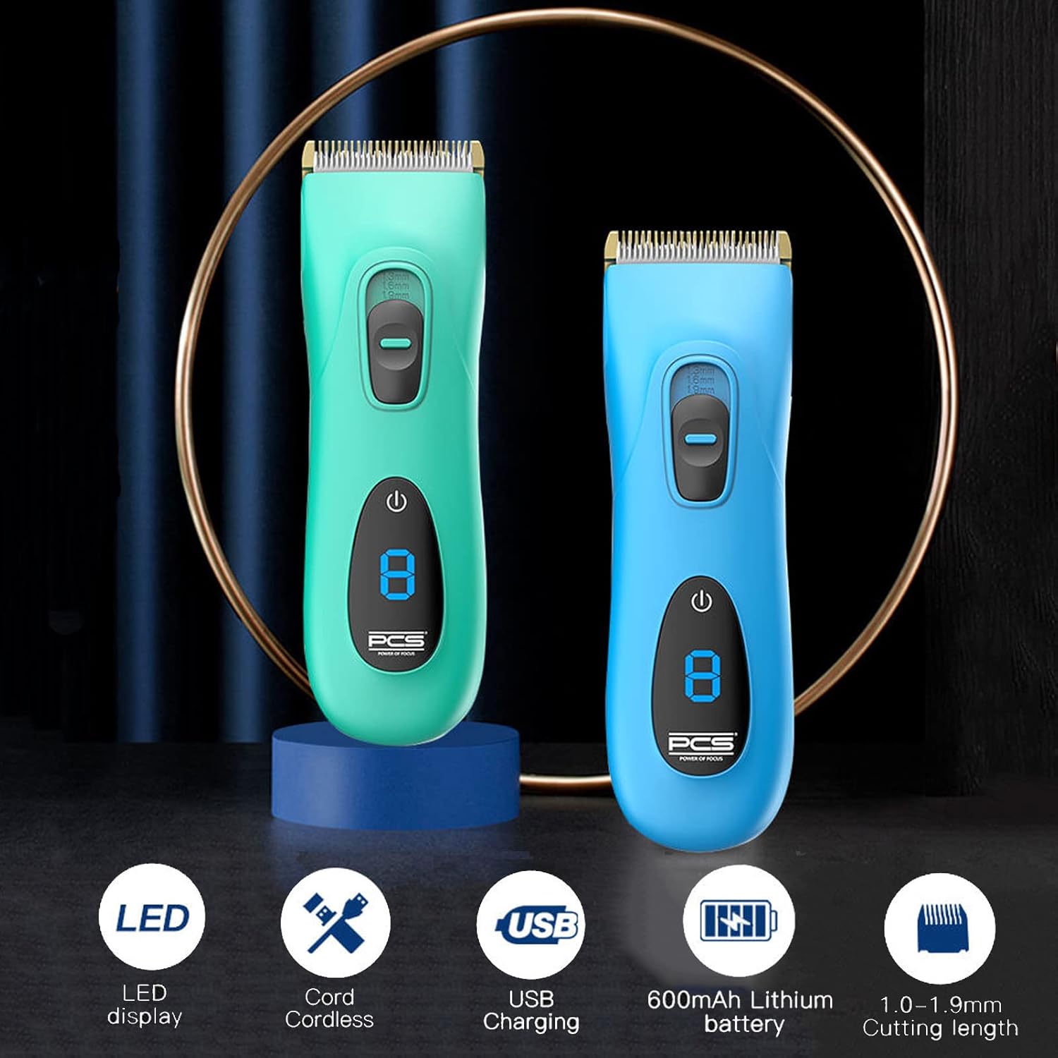 Dog Clippers Professional for Grooming with Ceramic Blade, Rechargeable Pet Hair Thick Coat Clipper Low Noise for Small Large Dogs Cats