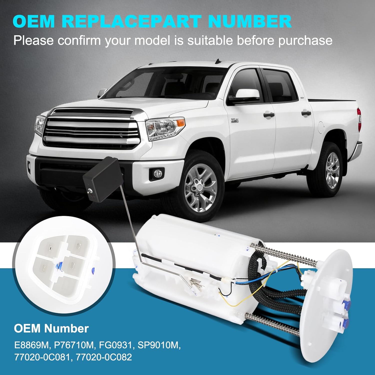 OTO-K Electric Fuel Pump Module Assembly Compatible with Toyota Sequoia 2008-2022,Tundra 2007-2021 4.6L 5.7L Gas 4 Pins