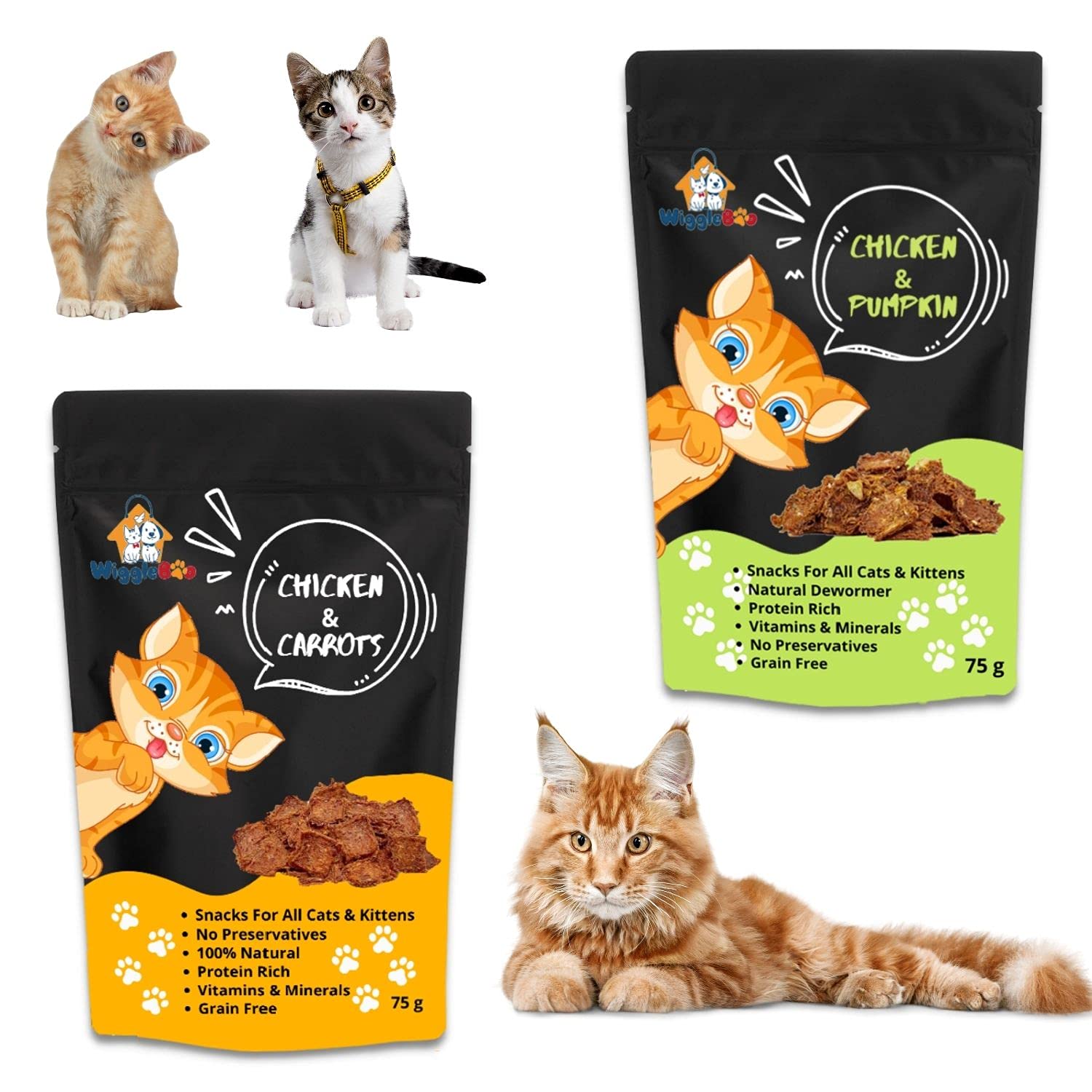 See full amazon price history chart for WiggleBoo Cat Treats Combo | Chicken-Carrot + Chicken-Pumpkin | Crunchy Snack (75g + 75g) WiggleBoo Cat Treats Combo | Chicken-Carrot + Chicken-Pumpkin | Crunchy Snack (75g + 75g) (B09GF8N6CT) Amazon Price History, Amazon Price Tracker