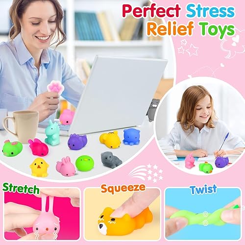 Miniatura 3 de 130 PCS Juguetes Squishy Mochi, Juguetes Squishy Kawaii Recuerdos de Fiesta para Niños Alivio del Estrés Juguetes Fidget Juguetes de Caja del Tesoro
