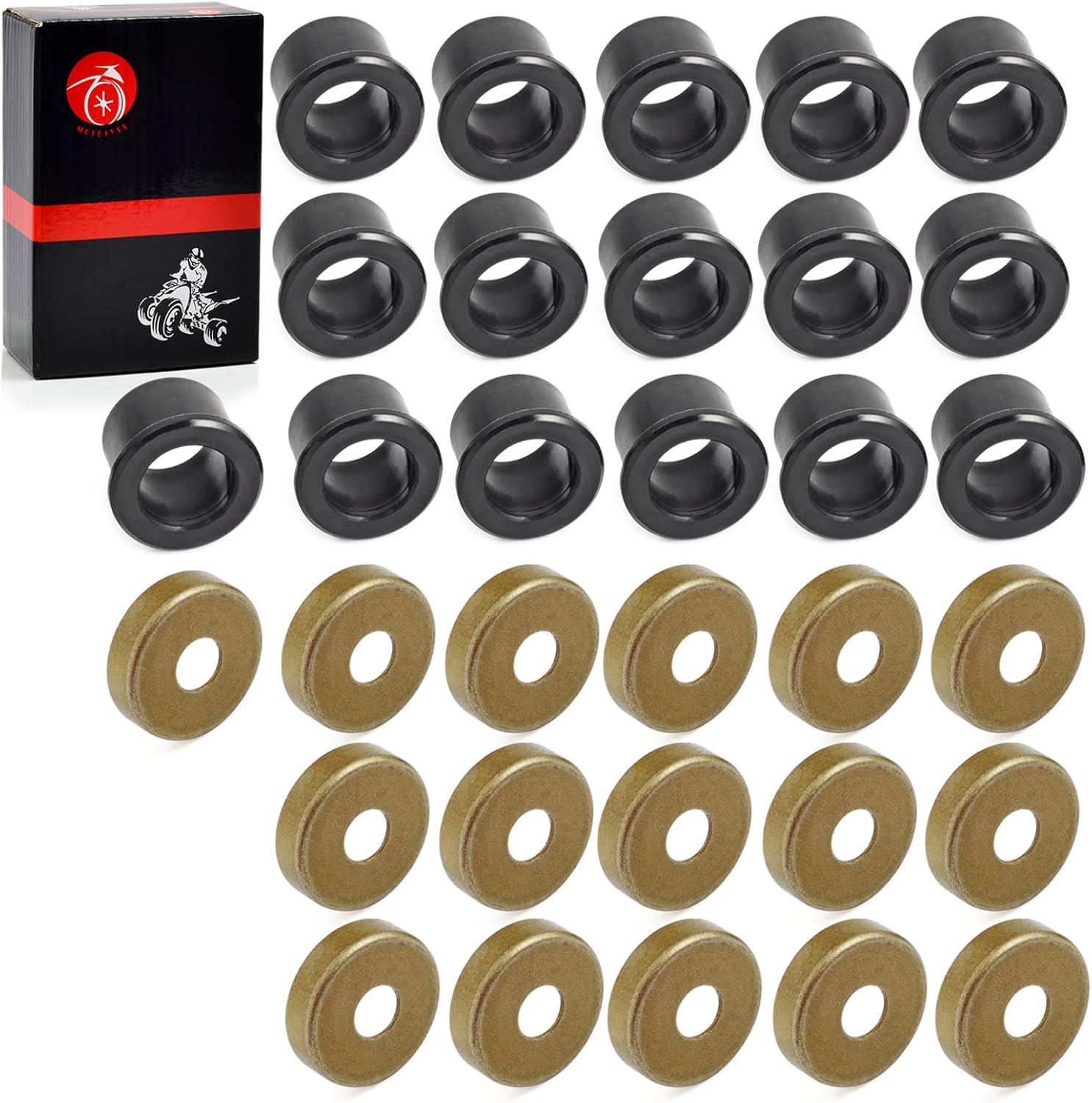 16pcs A Arm Bushing & Dust Cover Seal Caps Rebuild Kit Compatible with Yamaha Warrior 350 Raptor 350 YFM350 1987-2013 5YT-23517-00-00 90381-15088-00