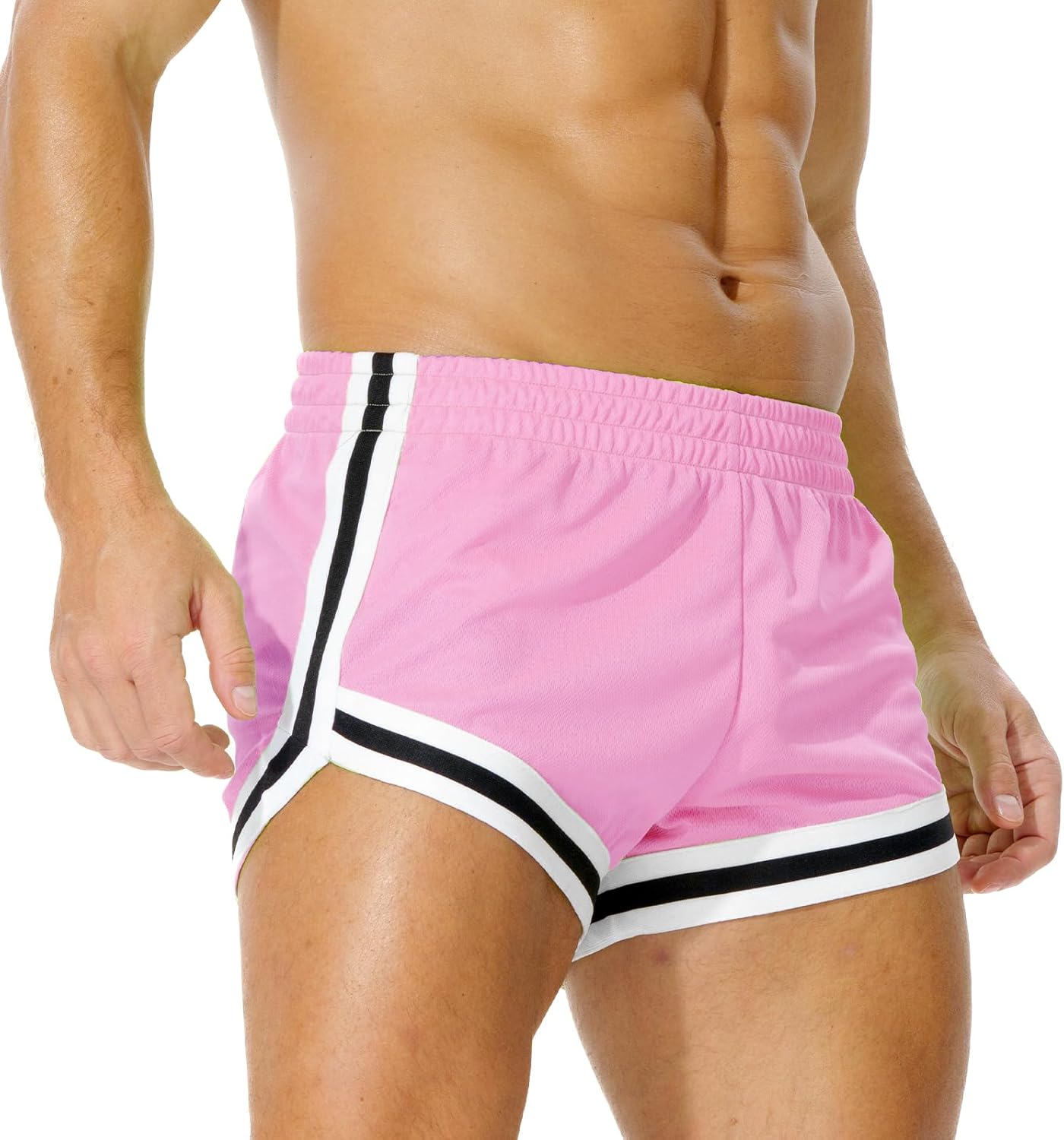 AIMPACT Men's Mesh Booty Shorts 3 Inch Lightweight Athletic Sportswear Gym Workout Retro Running Short Shorts - Image 2