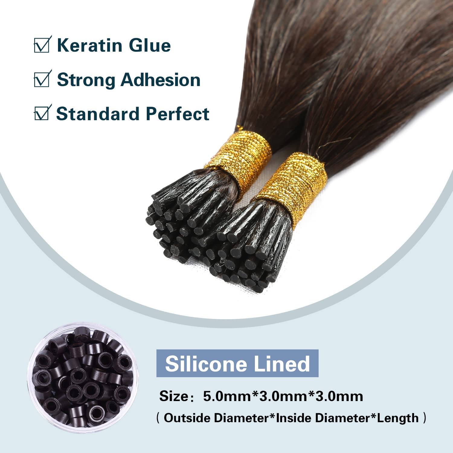 Sunya Brown I Tip Hair Extensions Human Hair 26 Inch #2 Dark Brown Itip Hair Extensions 50g/50Strands
