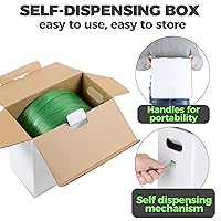 Vista 2 de Heavy Duty Packaging Strapping Banding Roll - Green Polyester PET Industrial-Grade, 1000' x 5/8" x 0.035" Pallet Strap Coil - 1400 lbs Break