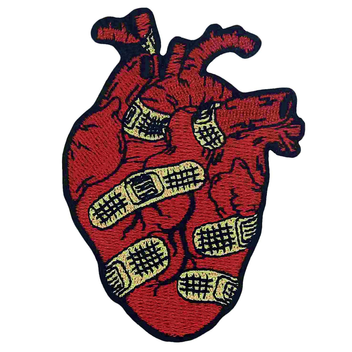 ZEGINs Band Aid Repair Heart Patch Embroidered Applique Badge Iron On Sew On Emblem