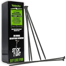 VVelocity Long Length Exterior 5 Inch Wood Screws - T25 Torx Bits Size #12 Rust Resistant Long Wood Screw Set with Stick Tight Hexstix Driver Bit 50 Count