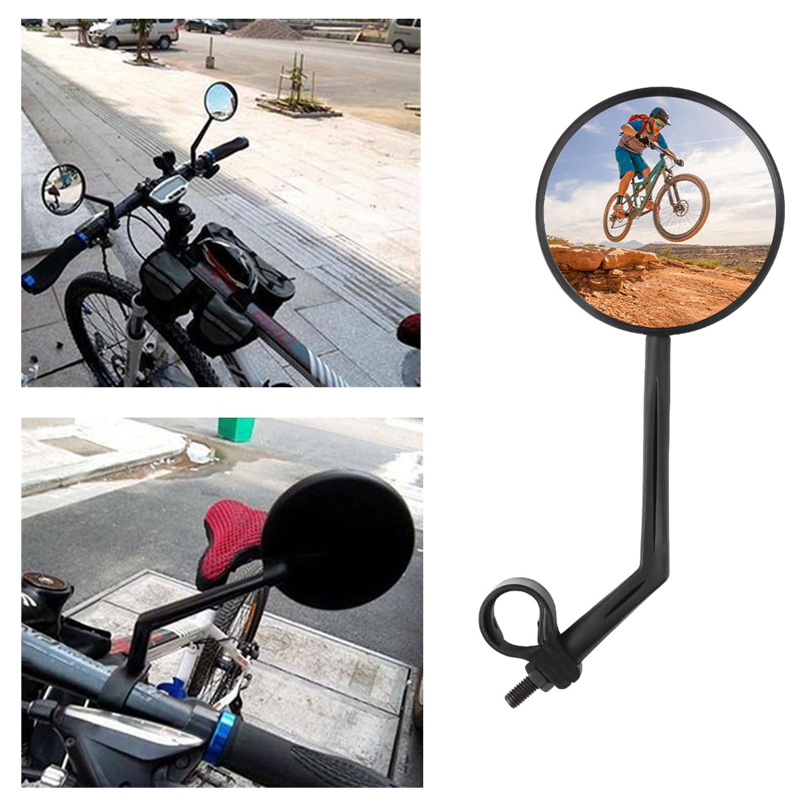 2 specchietti retrovisori per bicicletta, specchietto retrovisore per mountain bike, specchietto convesso per biciclette, accessori per biciclette, materiale acrilico, adatto per manubri con diametro