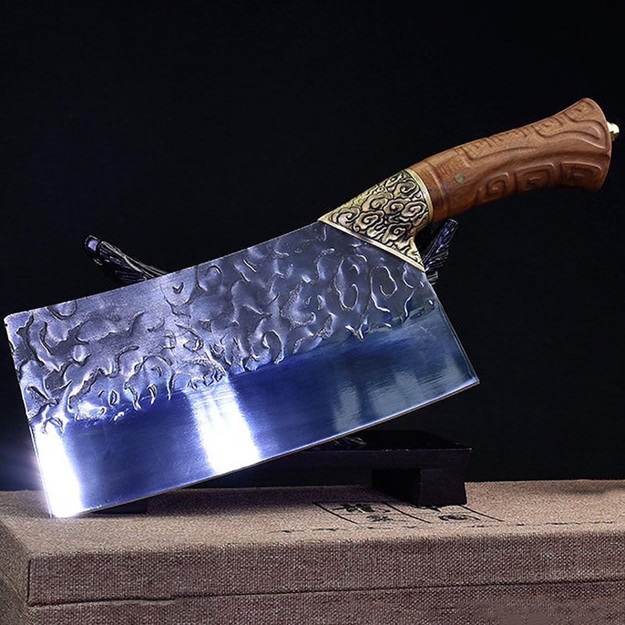 Meat Cleaver, 8 Inch Kitchen Knives 7Cr17MoV Steel Blade Slicing Cleaver Chopper Handmade Chinese Chef Knife Bone Meat And Poultry Tools