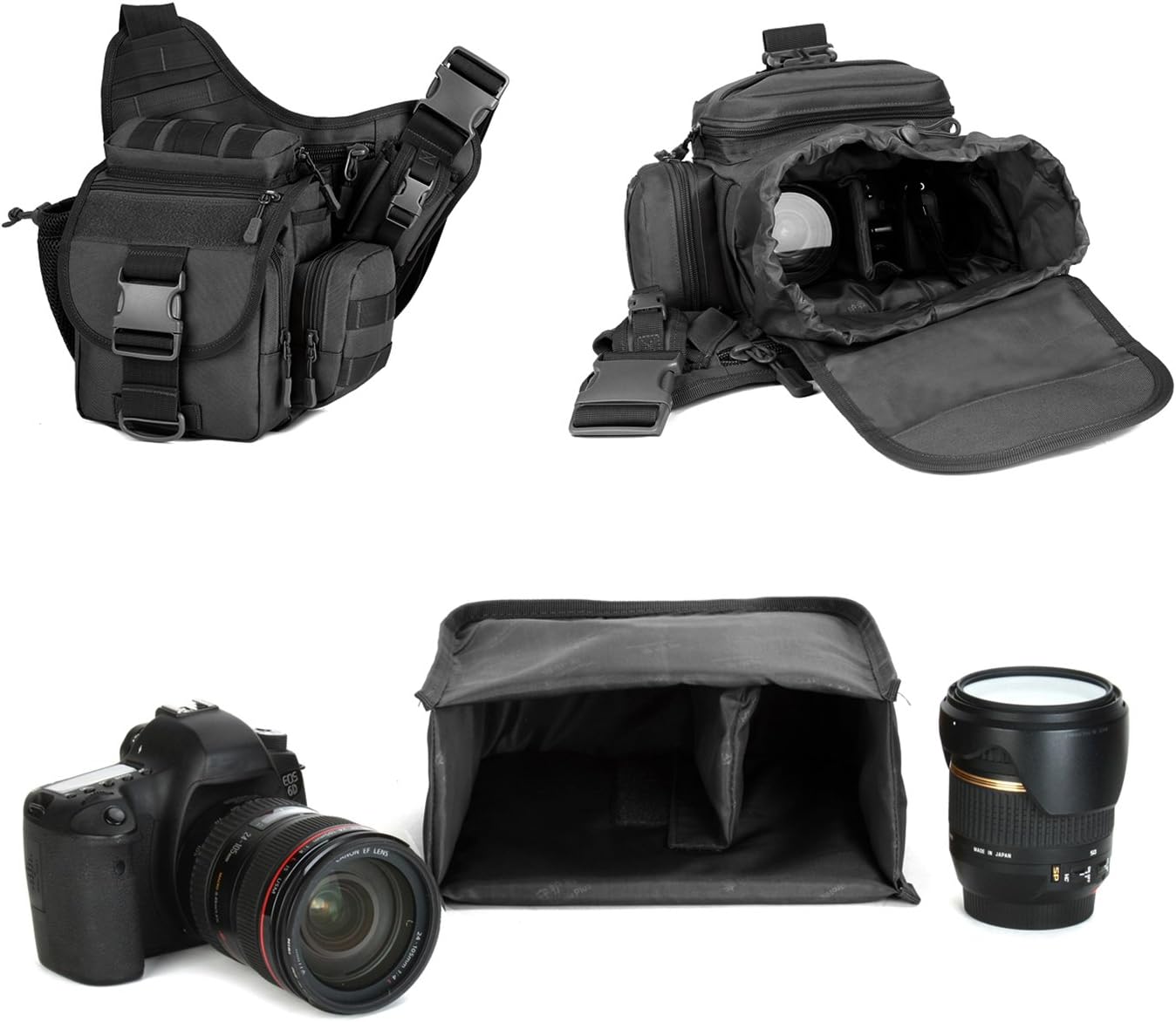 ArcEnCiel Camera Insert bag for all DSLR SLR Cameras (Black)