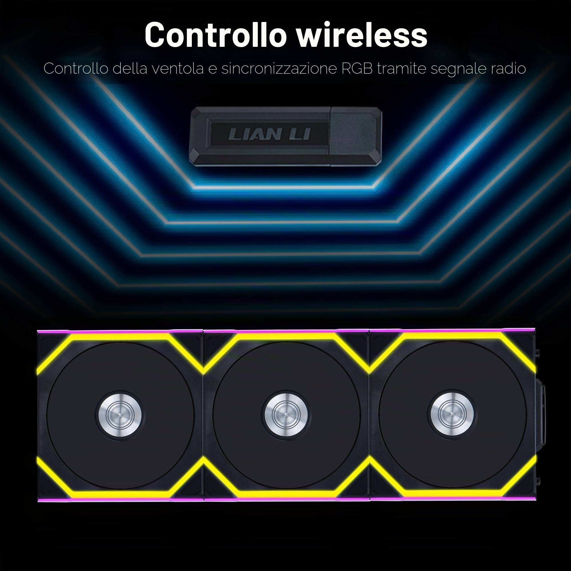 Lian Li Uni Fan Sl Wireless 120 Reverse Blade Case Per Computer Ventilatore 12 Cm Nero 3 Pz (lian Li Uni Fan Sl Wireless 120mm Reverse Flow Triple pa