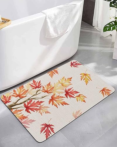 Tapete de baño de otoño de Acción de Gracias para bañera, antideslizante, de secado rápido y absorbente, tierra de diatomeas, cocina, ducha,