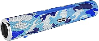 مكبر صوت بلوتوث محمول باس L6 من بومز - صوت ستيريو 10 واط - بطارية 1200 مللي امبير في الساعة - يدعم USB وتي اف وايه يو اكس (ازرق مموج)