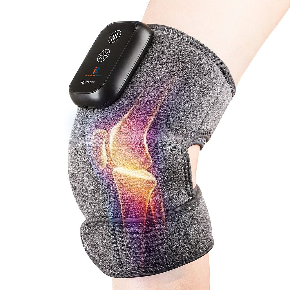 Envoltura de rodillera con calefacción, masajeador de rodilla para dolor en las articulaciones artritis por lesiones de rodilla rodillera, almohadilla térmica para articulaciones infrarrojas 1PC