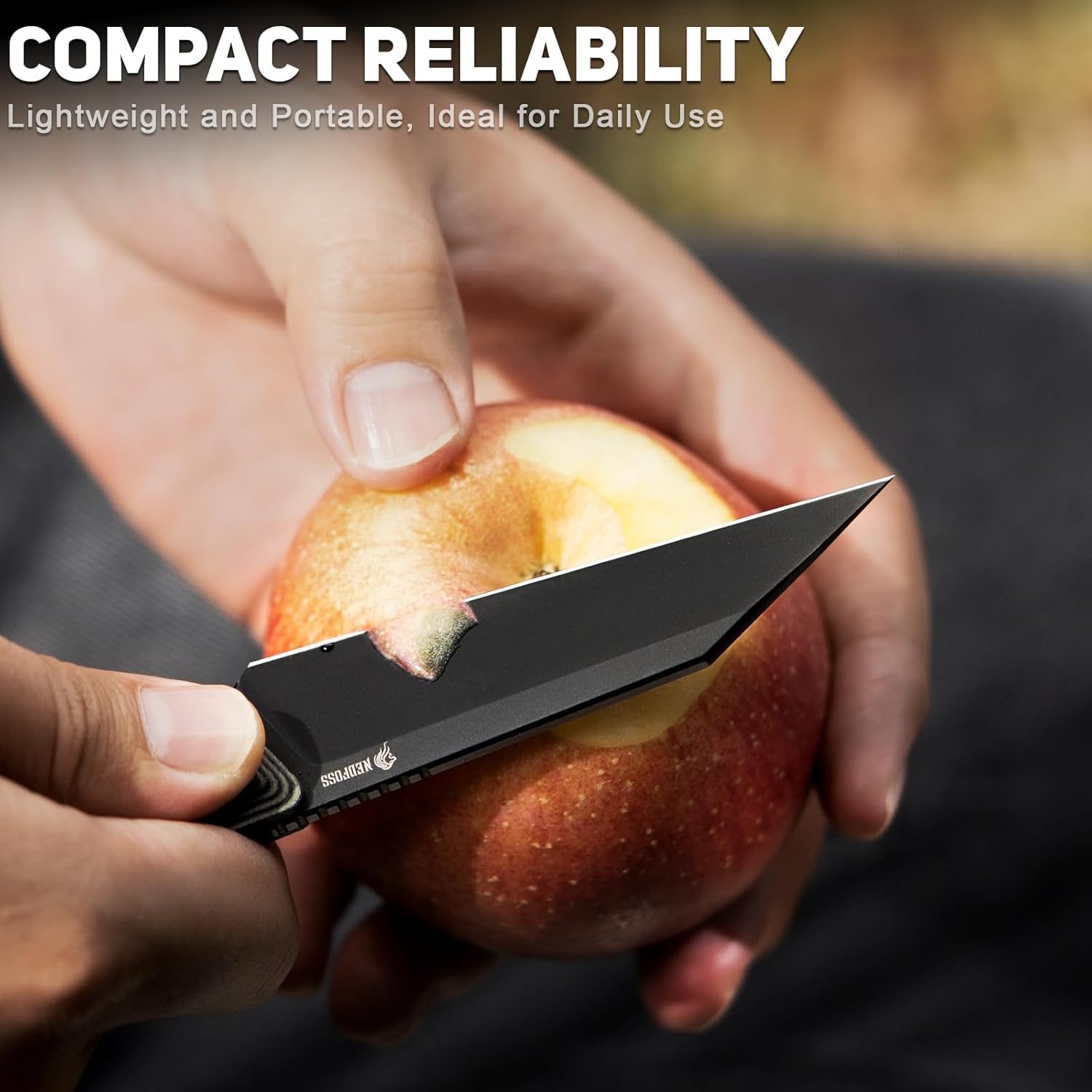 NedFoss RAVEN EDC Fixed Blade Knife with Sheath, 3.4" 14C28N Steel Hunting Knife with G10 Handle, Camping Fixed Blade Small EDC Knives for Hiking, Survival - Image 5