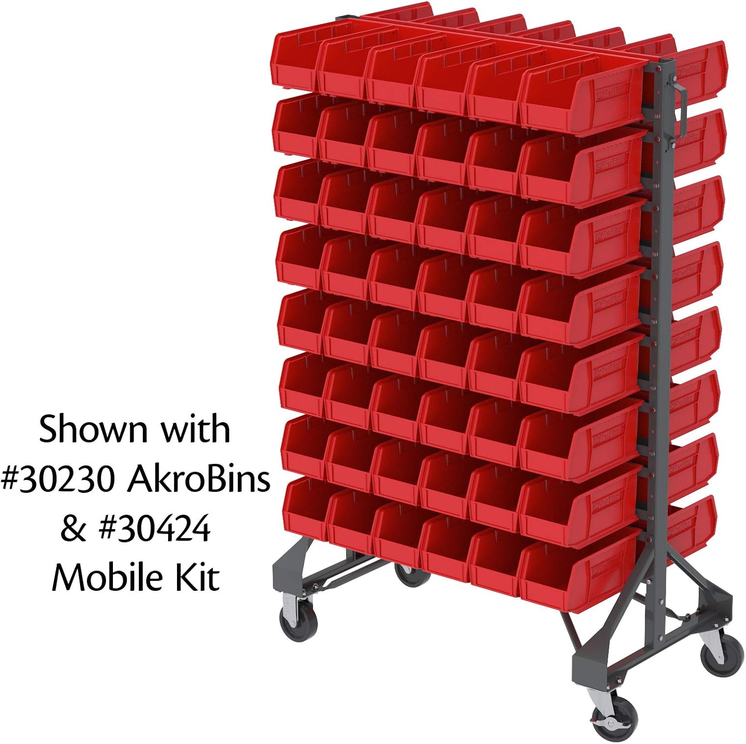 Akro-Mils 30016 Two Sided Steel Rail Hanging System Garage Organizer for Mounting AkroBin Storage Bins, (36-Inch W, 20-Inch D, 53-Inch H), Gray : Everything Else