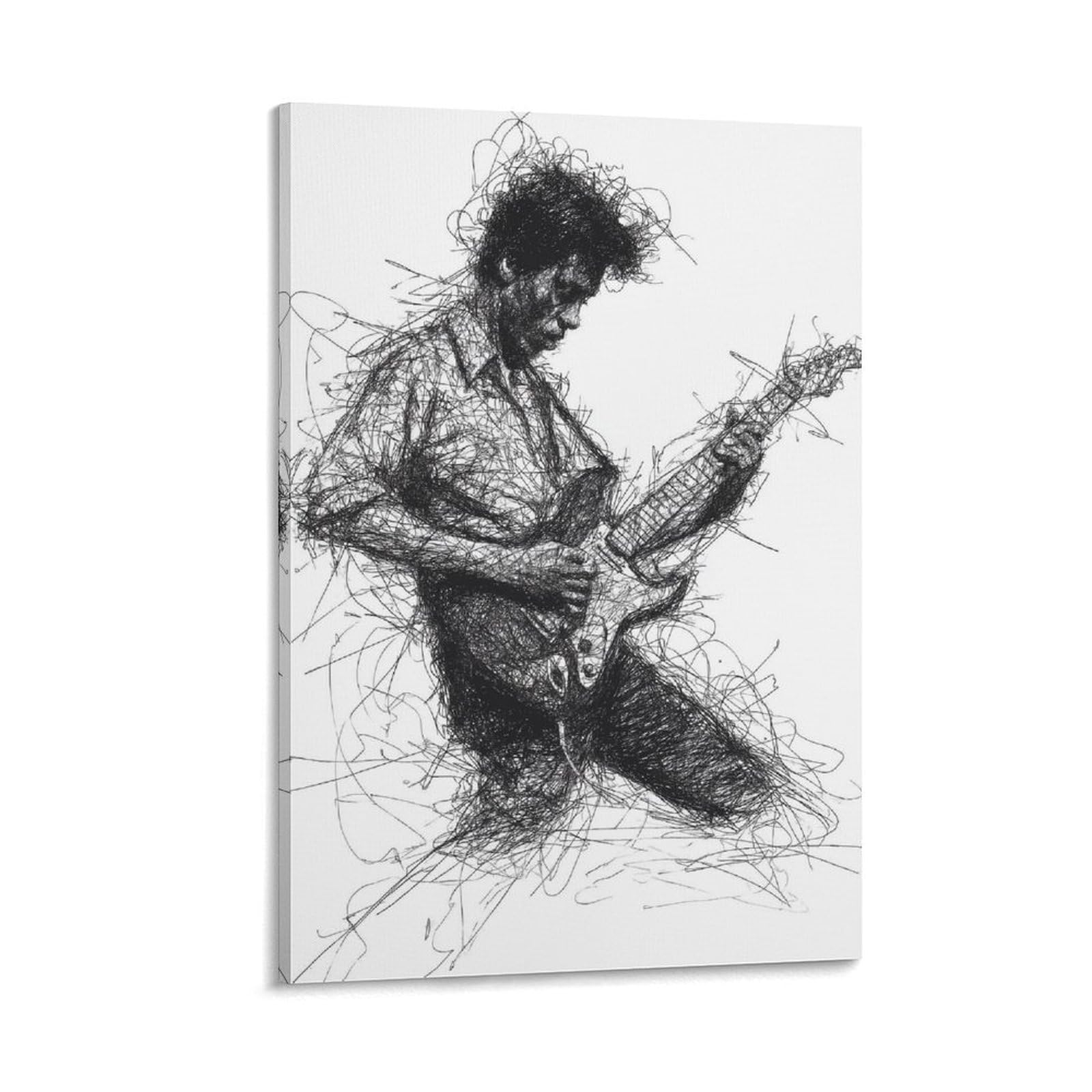 Impression sur toile guitariste décoration murale studio de musique - 6