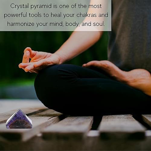 Miniatura 81 de Amazing Gemstone White Agate Snow Quartz Pyramid Crystal Healing Stones - 1" Great Pyramid Figurine of Natural Stone Pyramid for Meditation, Reiki
