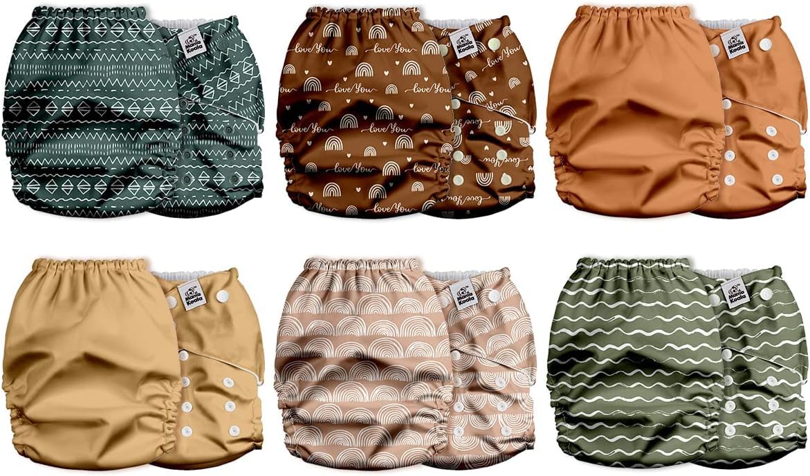 Mama Koala Pocket Cloth Diapers, 6 pcs + 6 Inserts, Alphabet Zoup, One Size