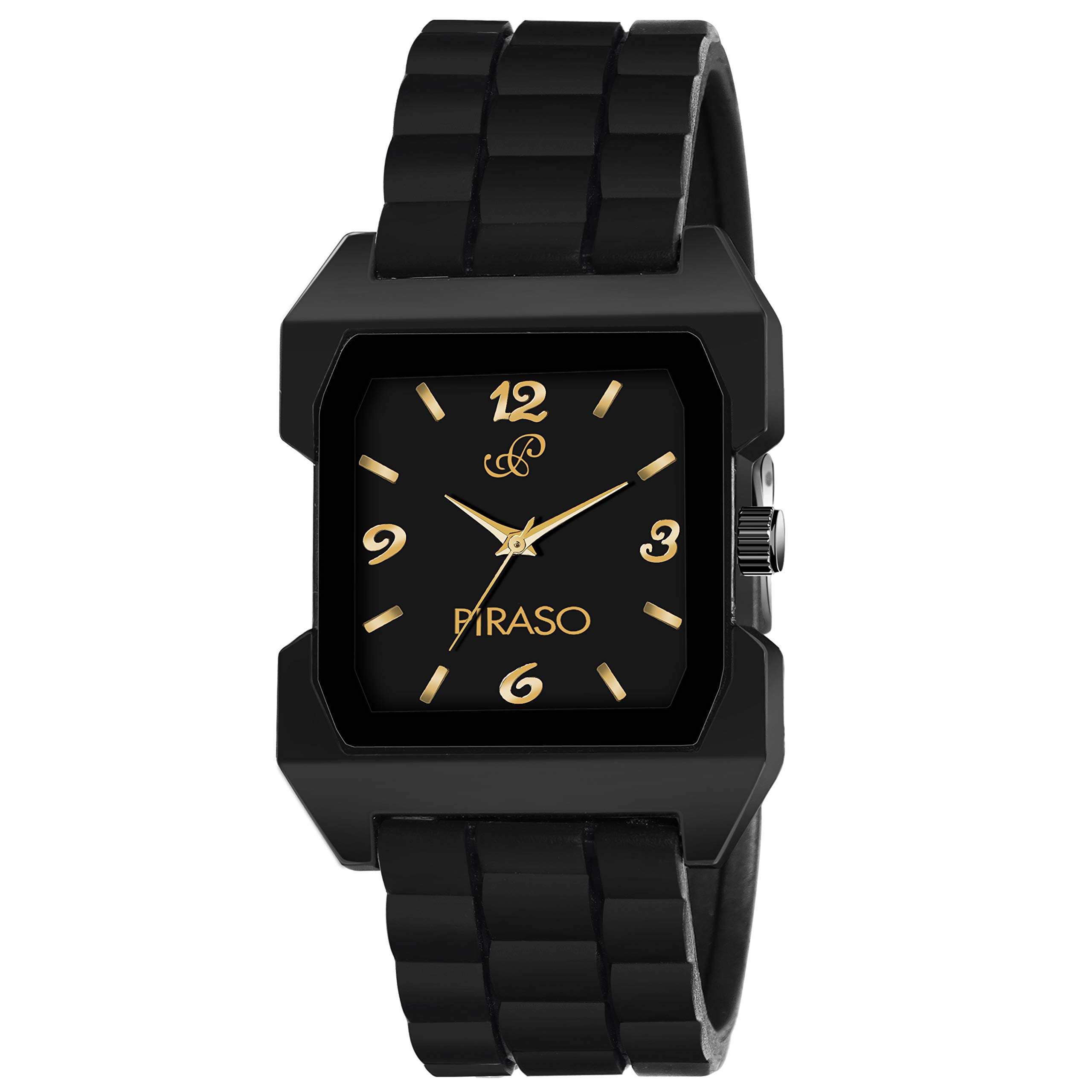 PIRASOBoys/Men's Classy Look Black Square Dial and Black Color Mesh Band Analog Watch