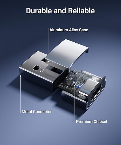 Vista 19 de Syntech Adaptador USB C hembra a USB macho, paquete de 3 [artículos imprescindibles de viaje, aluminio] adaptador USB C a USB, cable de carga tipo