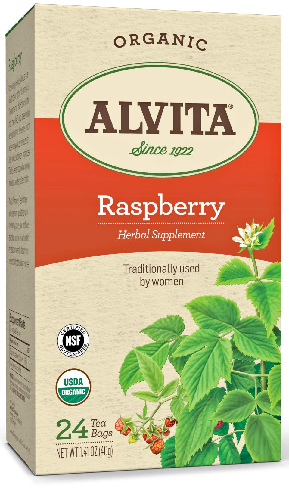 Alvita Red Raspberry Leaf Caffeine Free 24 Tea Bags