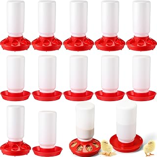 AceOrbit 12 Pcs 0.3 Gal Chick Feeder and Waterer Set, Small Chicken Quail