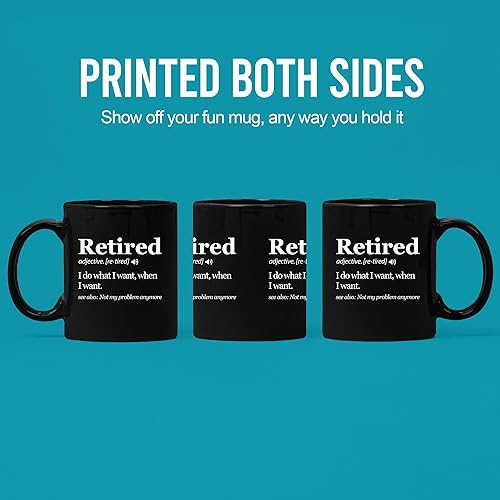 Miniatura 11 de Panvola Taza con texto en inglés "Retired Definition I Do What I Want When I Want Retirement Mug Not My Problem Anymore Going Away", regalo