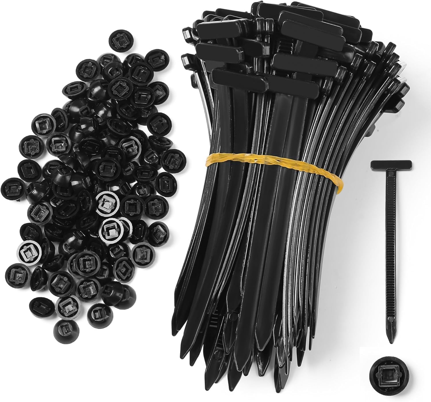 200 Pcs Nylon Universal Cable Tie Buckle, New Multifunctional Nylon Zip Ties With Pin & Button Design Plastic Tool Fasteners Car Body UV Resistant Zipties for Car Daily Repair Bumper Clips