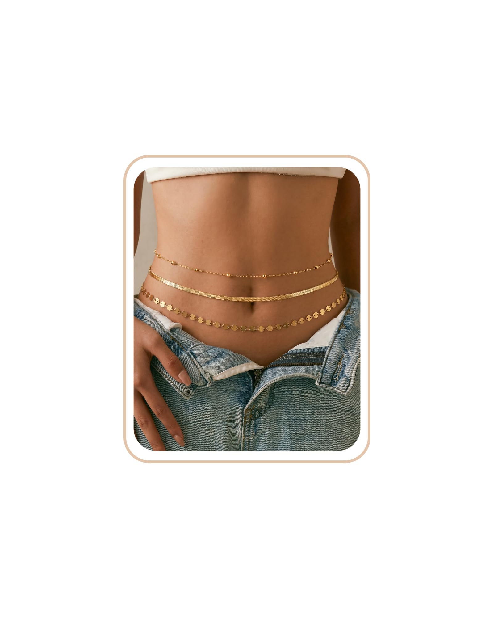 Hypoallergenic Waterproof 18K Gold Body Chain