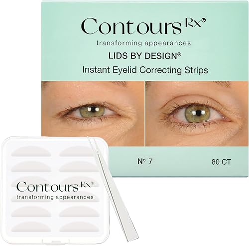 Contours Rx Lids by Design – 7mm Eyelid Lift Strips for Dramatic Lift on Hooded, Droopy Eyelids – Medical-Grade, Anti-Aging, Non-Surgical Eye Tape – 80 Count