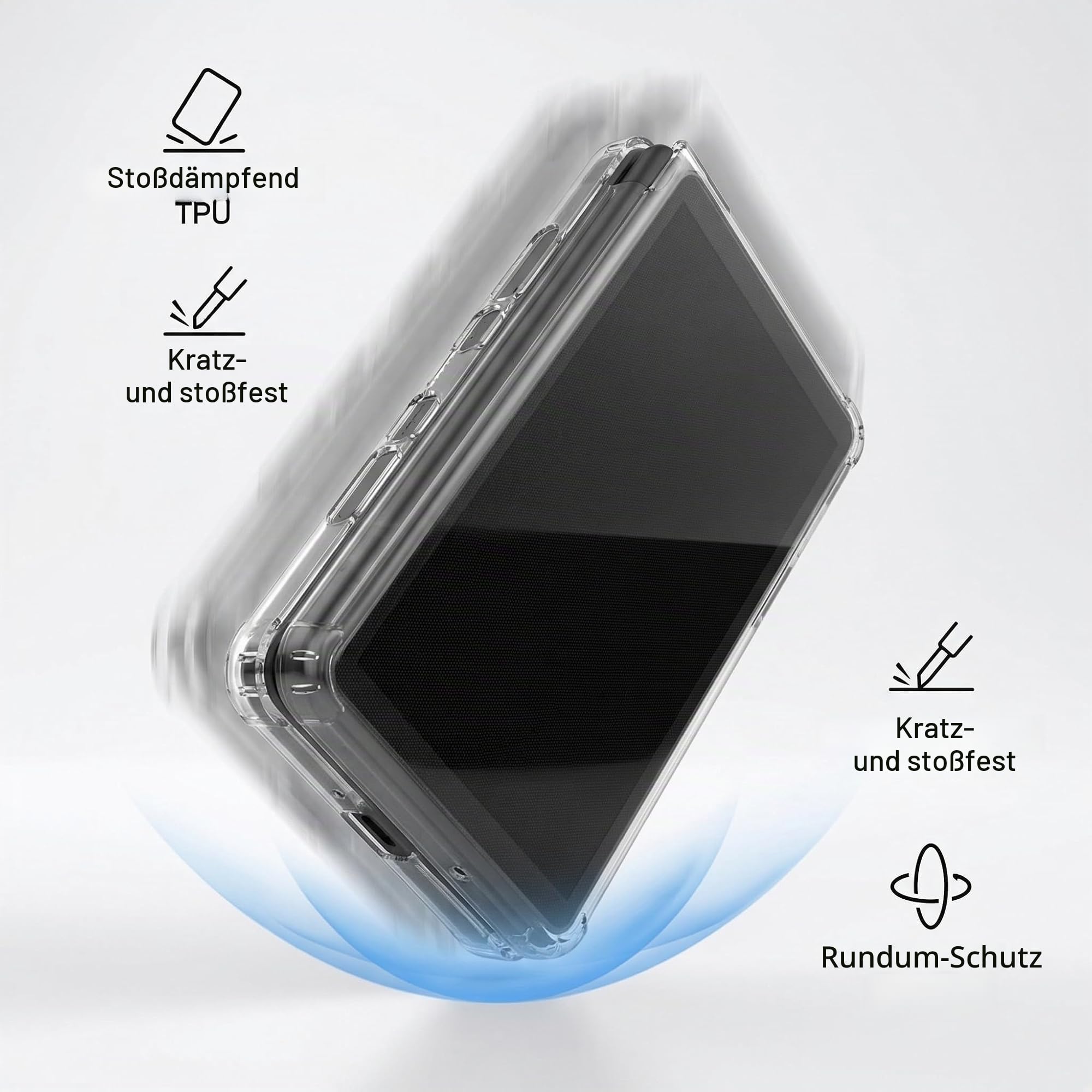 Transparente TPU-Schutzhülle für AYN-THOR Dual-Screen-Flip-Spielkonsole, schlanke, leichte, stoßdämpfende Abdeckung mit präzisen Aussparungen für Anschlüsse