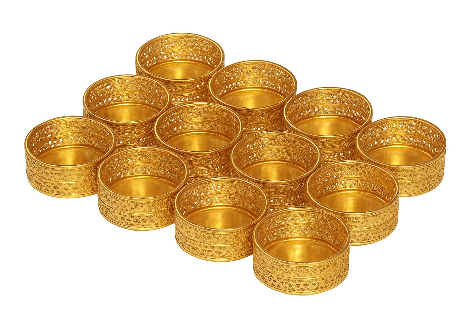 KC PRODUCTS® Tealight Candle Holder Golden Color for Pooja thali Pooja thali, Diwali Rangoli puja Room Decor, Events, Home, Living Room, Office Table, Navratri, Diwali Decoration (KC Set of 12)-image-11