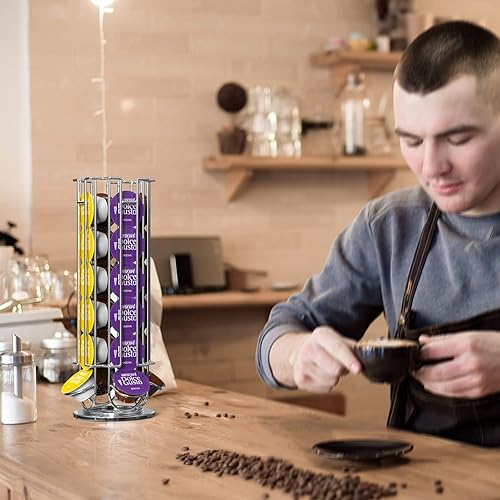 Miniatura 2 de PUZEER Soporte para cápsulas de café, organizador de carrusel de cápsulas de café, organizador desmontable de cápsulas de café para almacenamiento