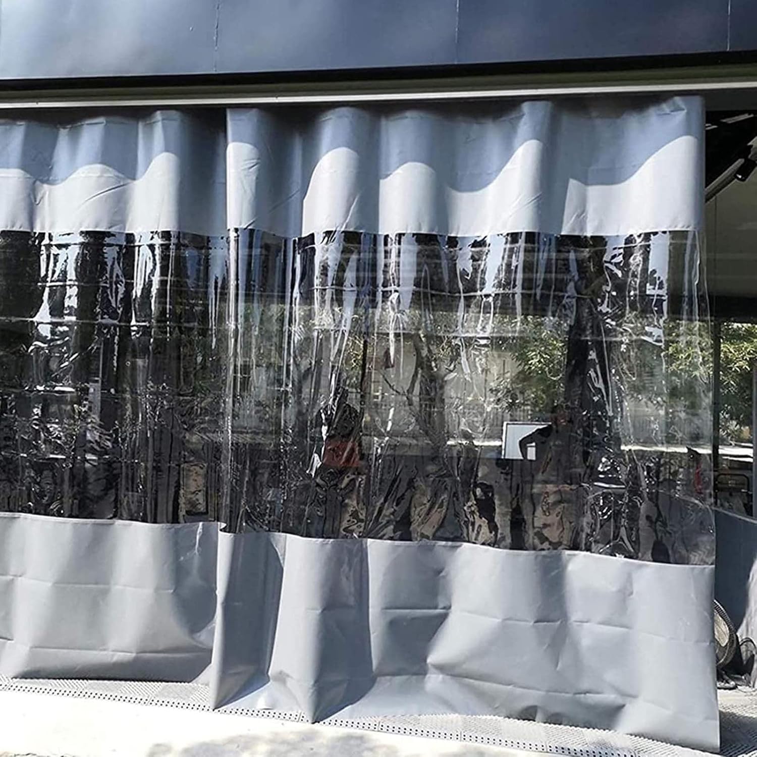 Cortinas Impermeables de Invierno para Exteriores Personalizables Lateral para pérgola Transparente Impermeable PVC 0,3mm con Ojales para cenador terraza,H*w,200x280m/7x9ft