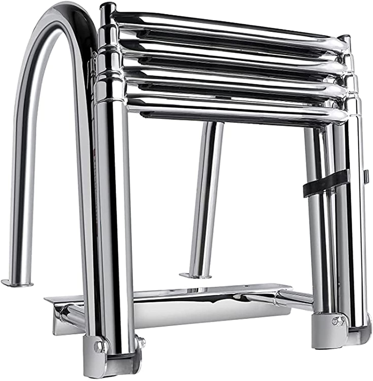 Buy Boat Ladder 4 Step Stainless Pontoon Boat Ladder, Folding