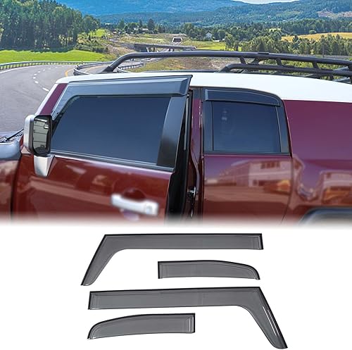 Protectores de lluvia para ventana lateral de automóvil, deflectores compatibles con Toyota FJ Cruiser 2007-2021 para ventana de canal delantero y