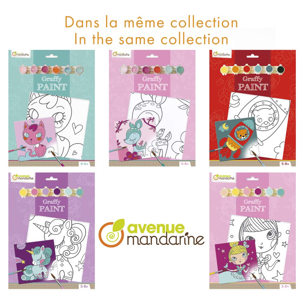 Avenue Mandarine – Poupée Cassie à Peindre – 28 Cm – Kit Créatif Avec Peinture Acrylique, Pinceau, Ruban, Planche Adhésive – Dès 6 Ans