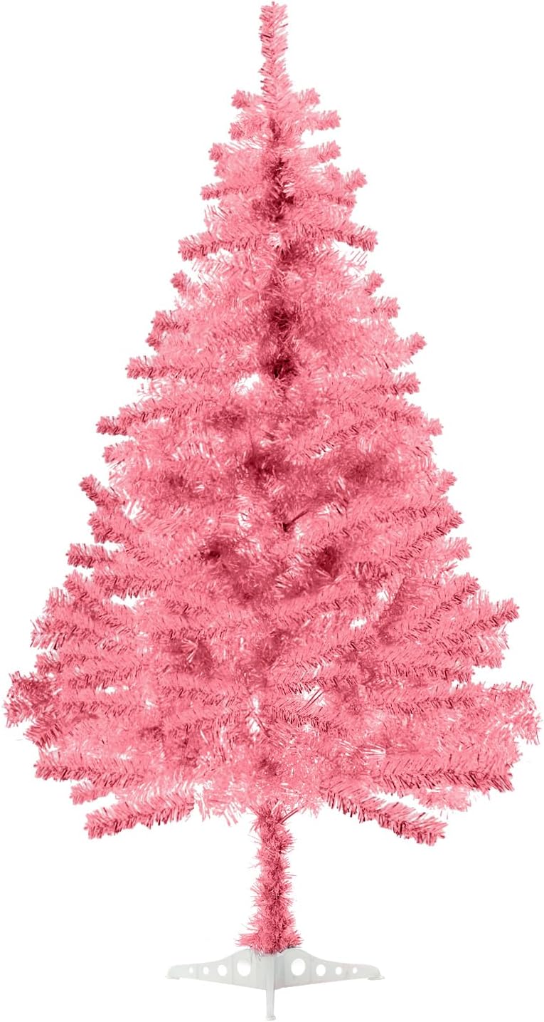 Pink Christmas Tree, 6FT Folding Artificial Tinsel Christmas Tree for Decorations